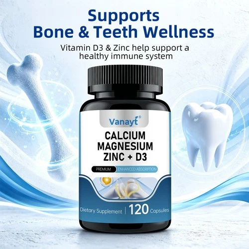 Calcium Magnesium Zinc with Vitamin D3 Support Strong Bone & Muscle Health 120pc deal from eBay