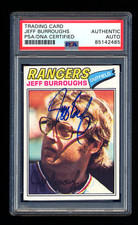JEFF BURROUGHS SIGNED 1977 TOPPS CARD PSA/DNA AUTOGRAPHED TEXAS RANGERS