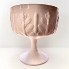 Vintage FTD Oak Leaf White Milk Glass Planter Compote Footed Bowl - 5.75”