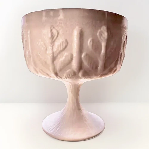 Vintage FTD Oak Leaf White Milk Glass Planter Compote Footed Bowl - 5.75”