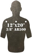 3/8" AR500 Combatant Silhouette 12" x 20" Steel Shooting Range Gong Metal Target
