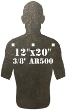 3/8" AR500 Combatant Silhouette 12" x 20" Steel Shooting Range Gong Metal Target