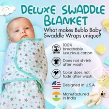 Bublo Deluxe Swaddle Blankets Adjustable 3 Blankets