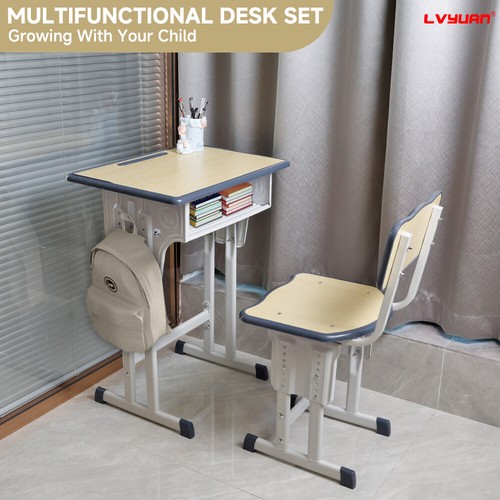 Kids Desk and Chair Set for Ages 3-15, Height Adjustable Children's Study Table - Picture 32 of 71