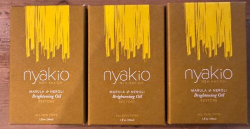 3 Nyakio Marula & Neroli Brightening Oil - 1 fl oz Each New Sealed