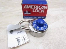 NEW American Locks A400K Combination Lock Stainless Steel Block Guard Blue Dial