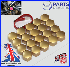 WHEEL NUT COVERS FOR PEUGEOT 106 306 309 406 605 807 EXPERT GOLD BOLT CAPS 19mm