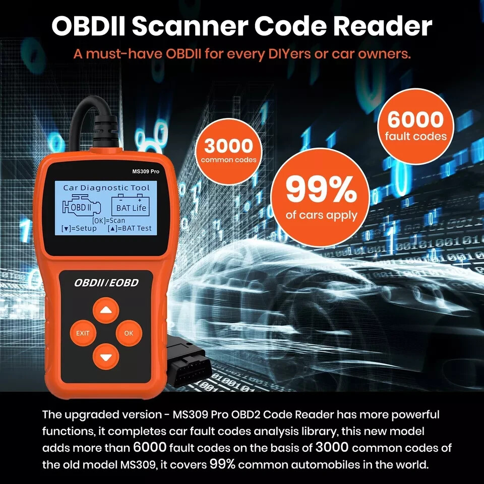 Automotive OBDII Scanner Code Reader Car Check Engine Fault Diagnostic Tool