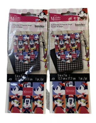 (2) Disney Minnie Mouse Twill Patches Bondex Mend & Repair 5 x 7 in NEW