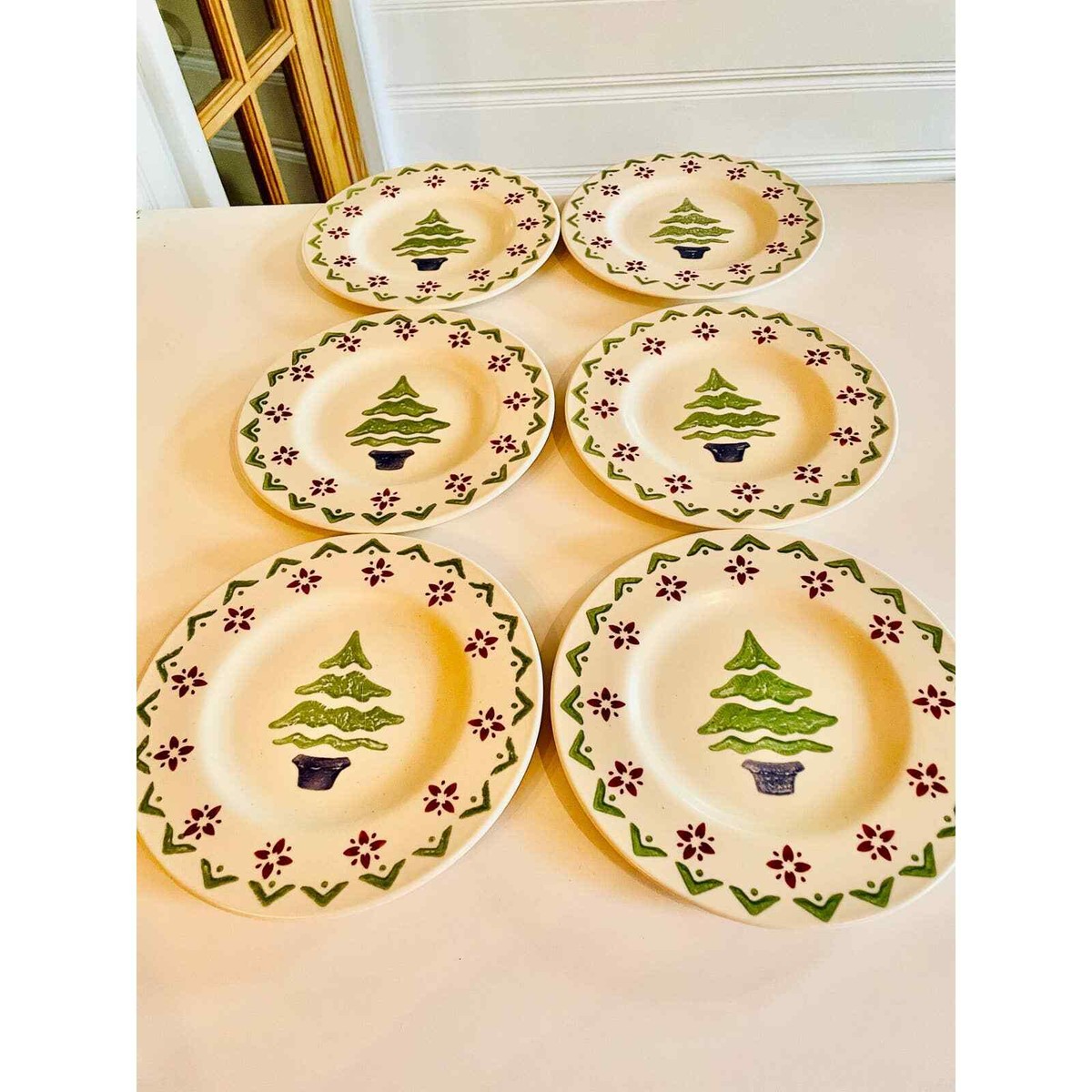 Vintage Pfaltzgraff Nordic Christmas Set of Six 8” Salad Plates