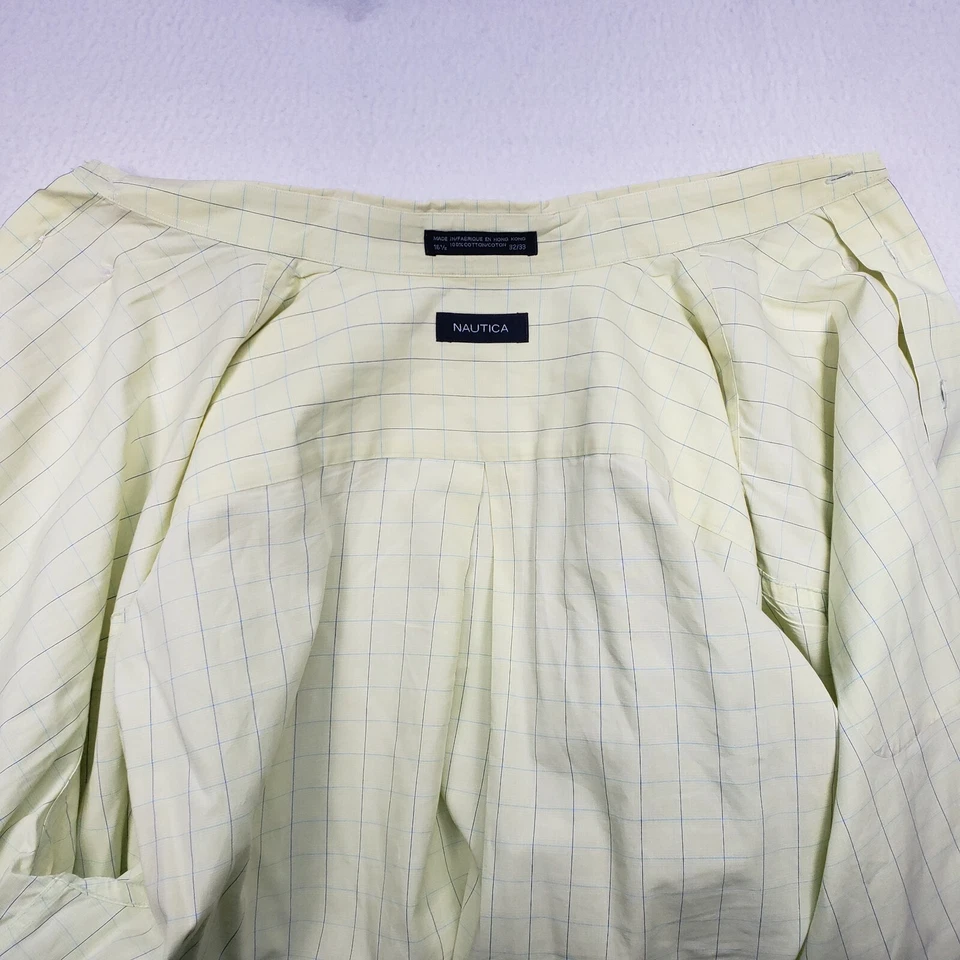 Рубашка мужская Nautica XL XLarge 16,5 32/33 желтая в полоску с длинным рукавом - Изображение 4 из 4