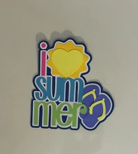 I Love Summer Scrapbook Title Handmade Die Cut Paper Pierced