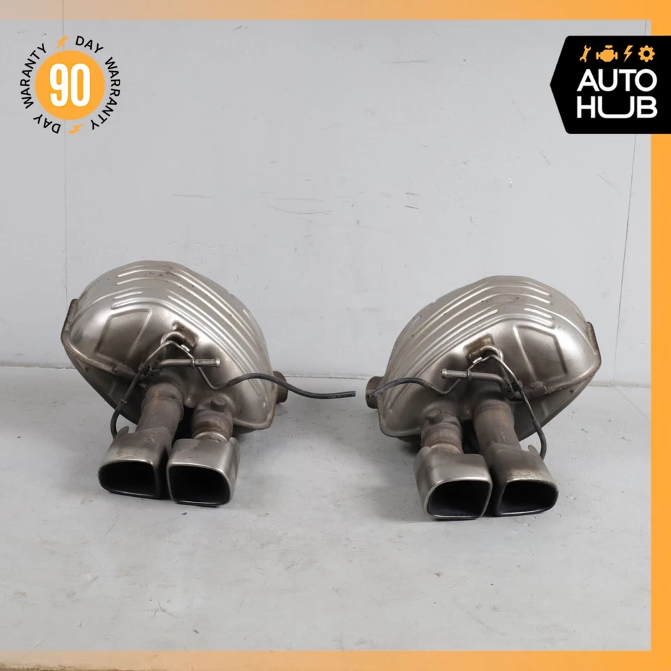10-13 Porsche Panamera 970 Turbo Exhaust Muffler Mufflers Right & Left Set OEM - Image 3 of 4