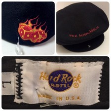 Hard Rock Hotel Driving Golf Cap Flaming Dice Made in USA Black M/L