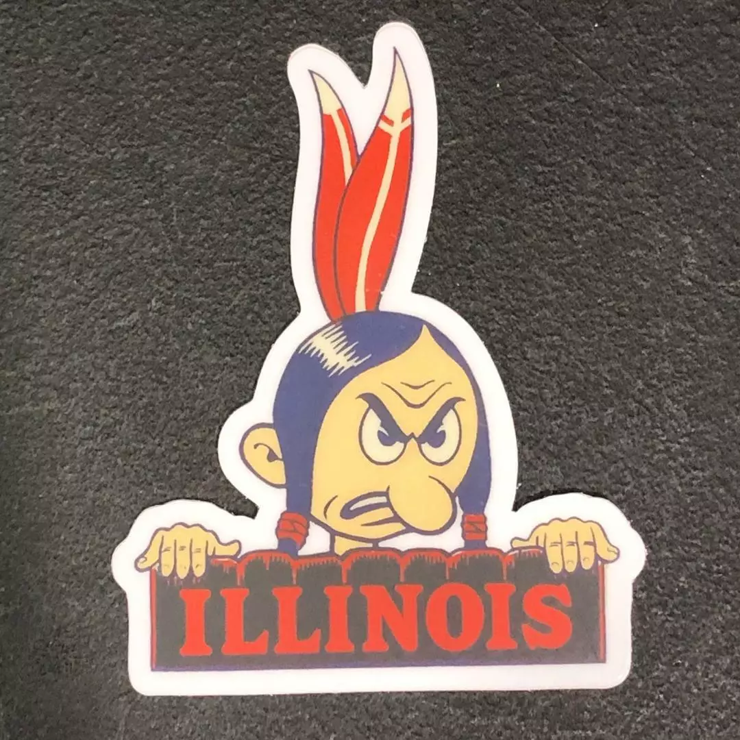 Illinois Illini Stickers (Any Size) Illinois Fighting Illini Decal Vinyl  for car bamper, hemlet, Laptop, tumblers, Window Team Logo