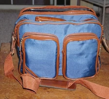Coastar (Old School) Padded Camera / Gadget Bag - Blue and Brown