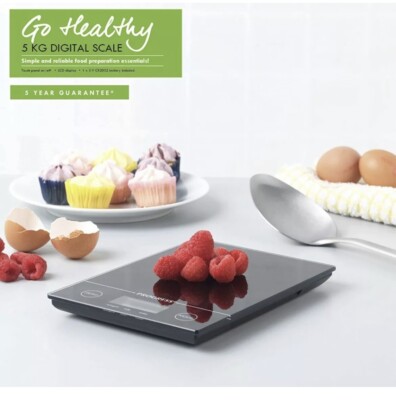 Progress  Go Healthy Hartglas LCD Touch Digitale Küchenwaage bis 5 kg