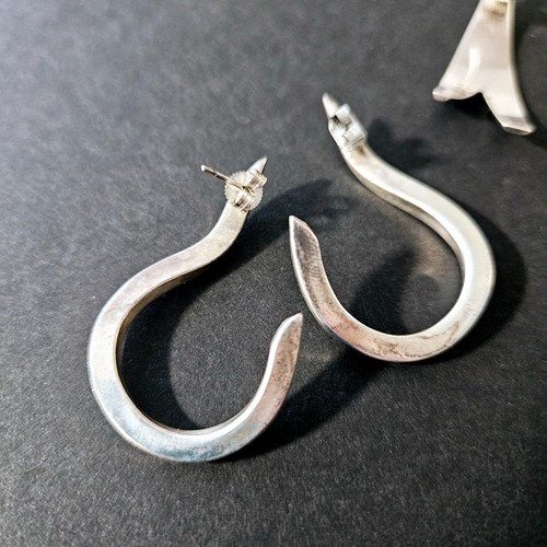 Paar Vintage Sterlingsilber Ohrstecker geschwungen Träne 1,5" Ohrringe keine Markierungen - Bild 3 von 14