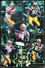 Green Bay Packers THE PACK Vintage 1997 23x35 Costacos POSTER - Favre, Reggie ++