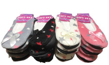 Ladies Ballerina Slippers Sherpa Fleece Lined Padded Gripper Soles Women's 4-7