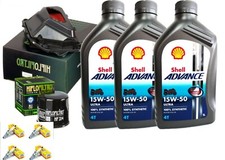 KIT/TAGLIANDO YAMAHA  YZF-R6 600 2010/2016 SHELL 15W50/FILTRO OLIO ARIA CANDELE