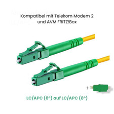 Glasfaserkabel LC/APC (8°) SIMPLEX gelb 0,2m...