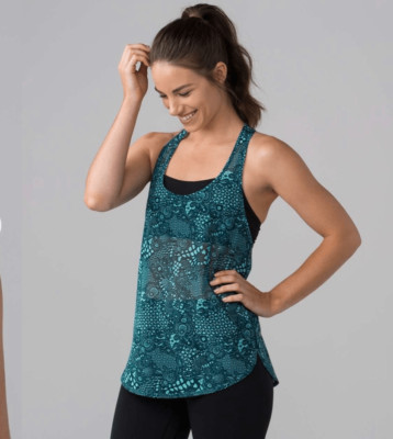 Lululemon 105 Singlet Pretty Lace Bali Breeze Alberta Lake Women s Size 4 Small