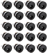 20Pcs DC-022 5.5 X 2.1mm Panel Mount 3Pin DC Power Female Jack Socket Connectors
