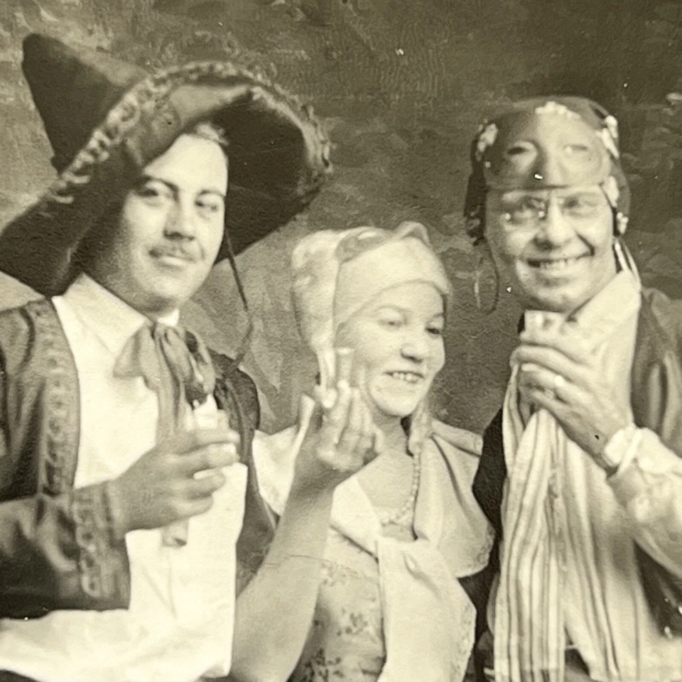 Antique RPPC Real Photograph Postcard Halloween Costume Men Woman Odd Shots - Image 4 of 4