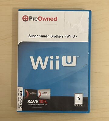 SUPER SMASH FOR NINTENDO WII U GAME DISC GAMESTOP CASE