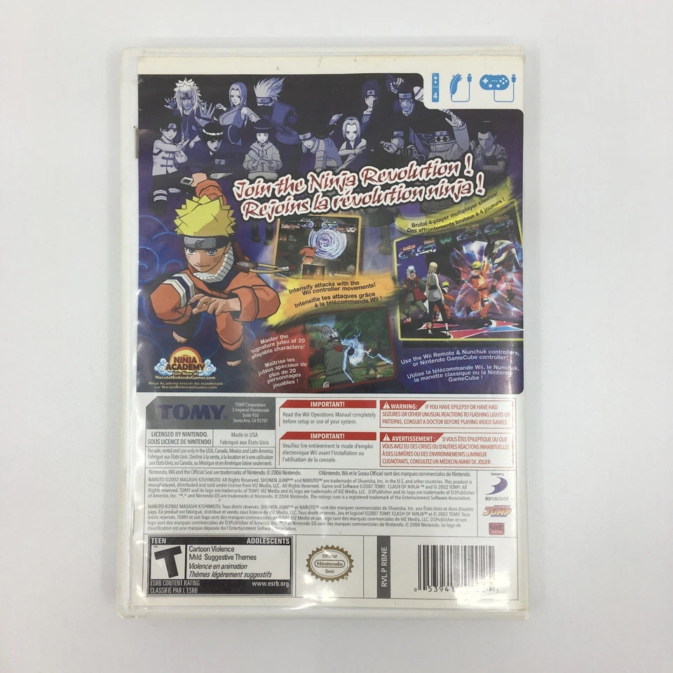 Shonen Jump Naruto Clash of Ninja Revolution Nintendo Wii Game Tomy Vintage - Image 2 of 4