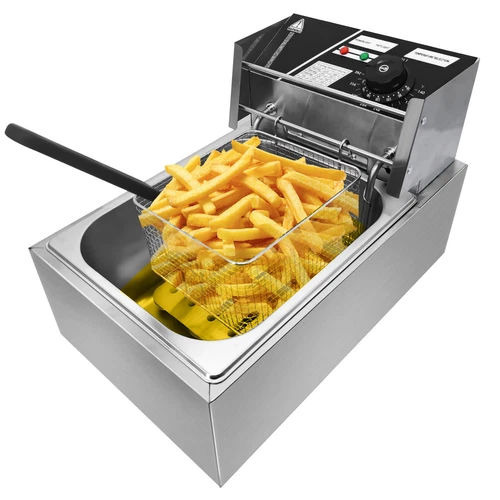 6L 2500W Commercial Electric Deep Fryer Single Tank Commercial XL Fry Basket