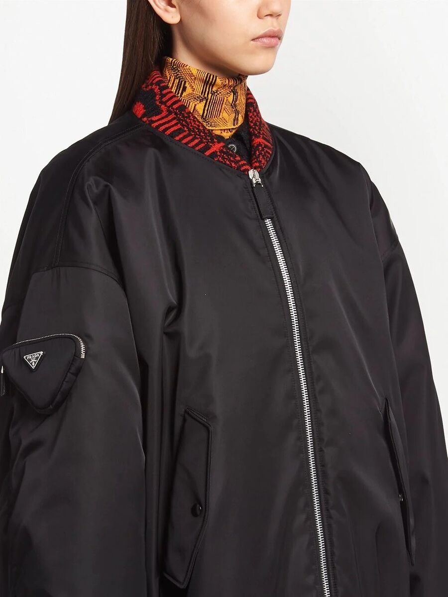 Brand New Prada by Raf Simons Re-nylon Black & Red Bomber Brand New Prada by Raf Simons Re-nylon Black & Red Bomber