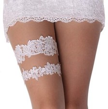 Wedding Garters for Bride Bridal Lace Garters Set White Garter Size Optional S