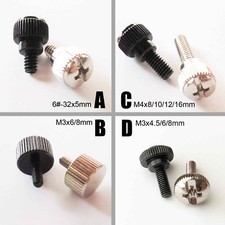 25/100pcs PC Computer Case Phillips Thumb Screw Thumbscrew Knurled DIY Toolless