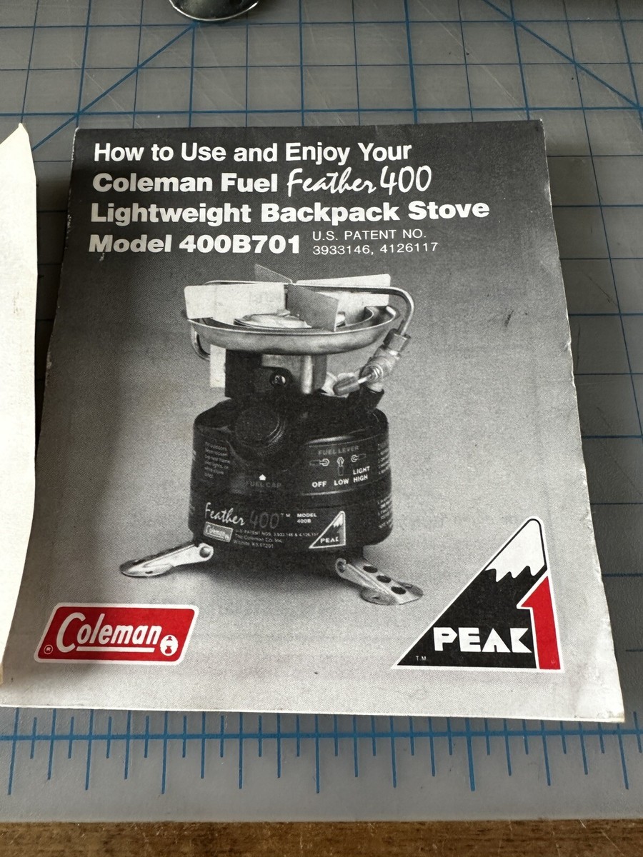 Poêle à Gaz Coleman Feather 400B - Camping Peak1 - USA - Boîte Et Papiers D'origine