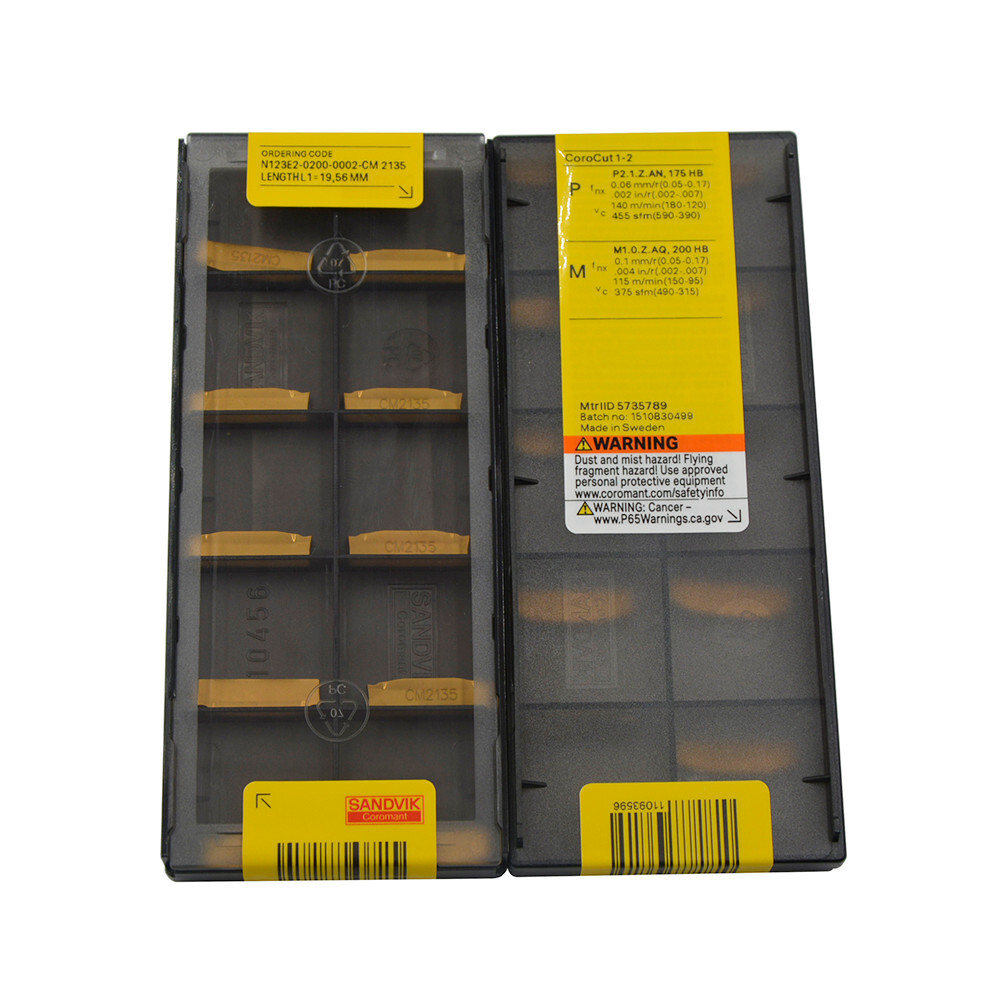 10pcs Sandvik N123E2-0200-0002-CM 2135 Indexable Inserts CNC Carbide ...
