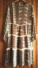 Multicoloured Midi Dress With Fringe Detail By Reserved Size Large