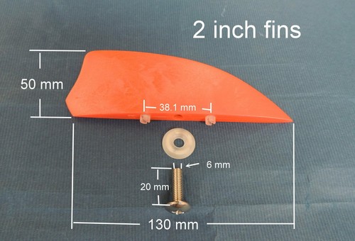 4 pcs 2 inch fin set one screw for kiteboard kitesurfing wakeboard - Picture 3 of 3