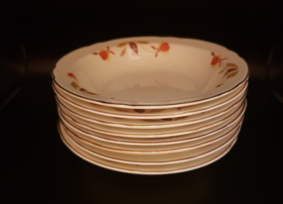 Vintage Hall's Superior Quality Autumn Leaf Jewel Tea Set of (8) Dessert Bowls