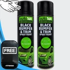2 x 500ml AUTOTEK Car Black Faded Plastic Bumper & Trim Restore Spray Paint+G+M