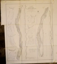 1856 Nautical Chart ~ HUDSON RIVER ALBANY to NEW BALTIMORE - NEW YORK (24x29)-#7