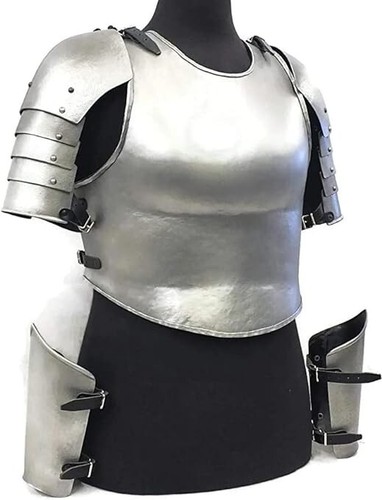 Female Medieval Upper Body Armour Set Lady Half Armor Suit LARP Fantasy Costume, - Picture 3 of 4