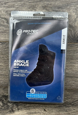 Pro-Tec Athletic Lace-Up Ankle Brace Size Small Black Sprain Support