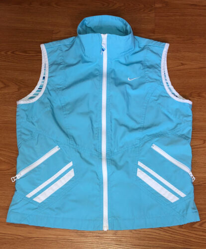 Vintage Nike Full Zip Baby Blue Vest Woman's Medi… - image 1