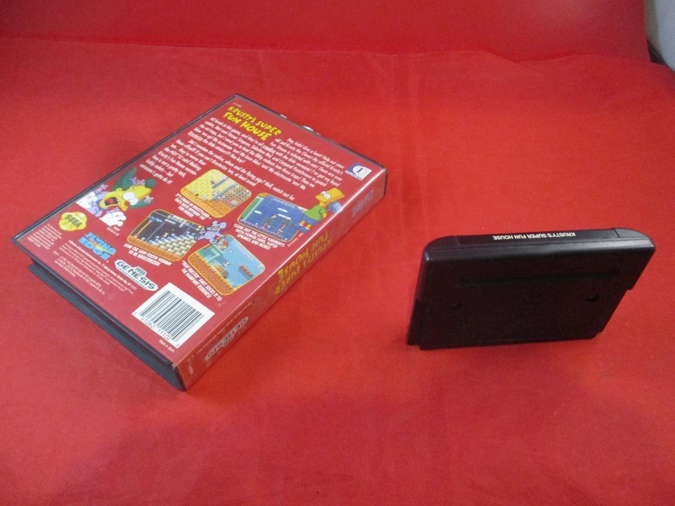 Krusty's Super Fun House (Sega Genesis) w/ Box game WORKS! - Image 2 of 4