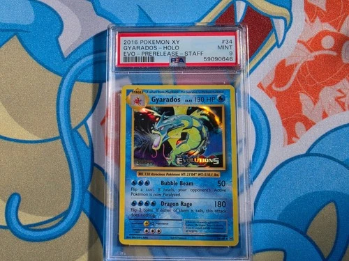 Gyarados - 2016 Pokemon XY Evolutions Prerelease Stamped STAFF ⚠ #34 - PSA 9
