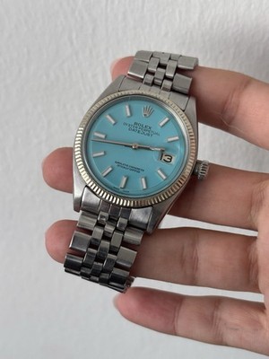 Rolex Datejust 36mm Eigener Blau Zifferblatt Edelstahl Armbanduhr - 1601 - No