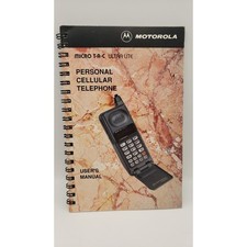 Motorola Micro TAC Ultra Light Personal Cellular Telephone Users Manual 1992