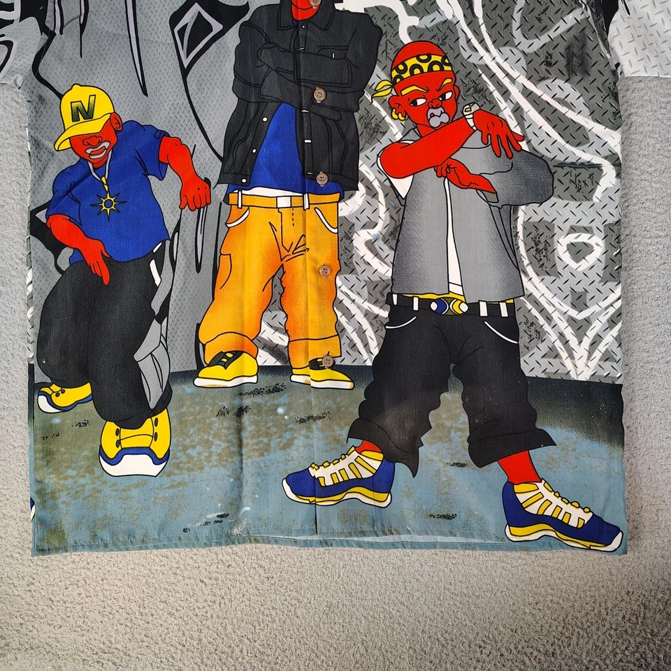 Camisa Canopy Para Hombre Talla XL 1717.5 Urbana Hip Hop Abotonada Manga Corta Y2K Cholo Foto 4 de 4